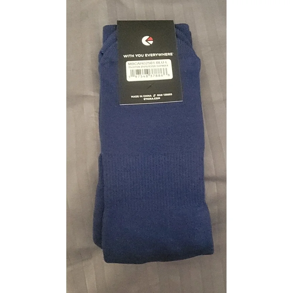 Ethika Mens Crew Socks Blue‎ Neon Yellow Logo Size L 9-12 MBCAHG2501-BLU-L